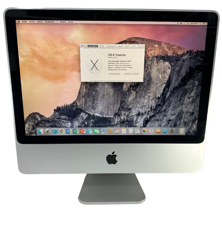 iMac 20 mid 2007 Core2Duo 2Gb 120Gb ATI HD 2400 Yosemite Encendida