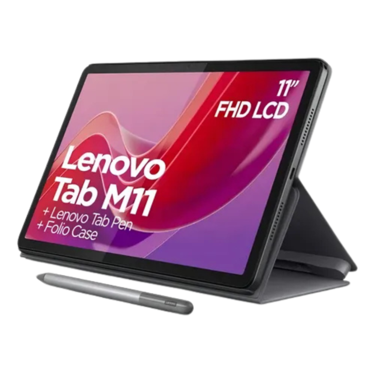 Lenovo Tab M11 Vista Frontal Encendida Gris Canva